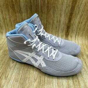 ASICS Matflex 7 Wrestling Shoes Men's Size 10 Grey Blue High Top 1081A051
